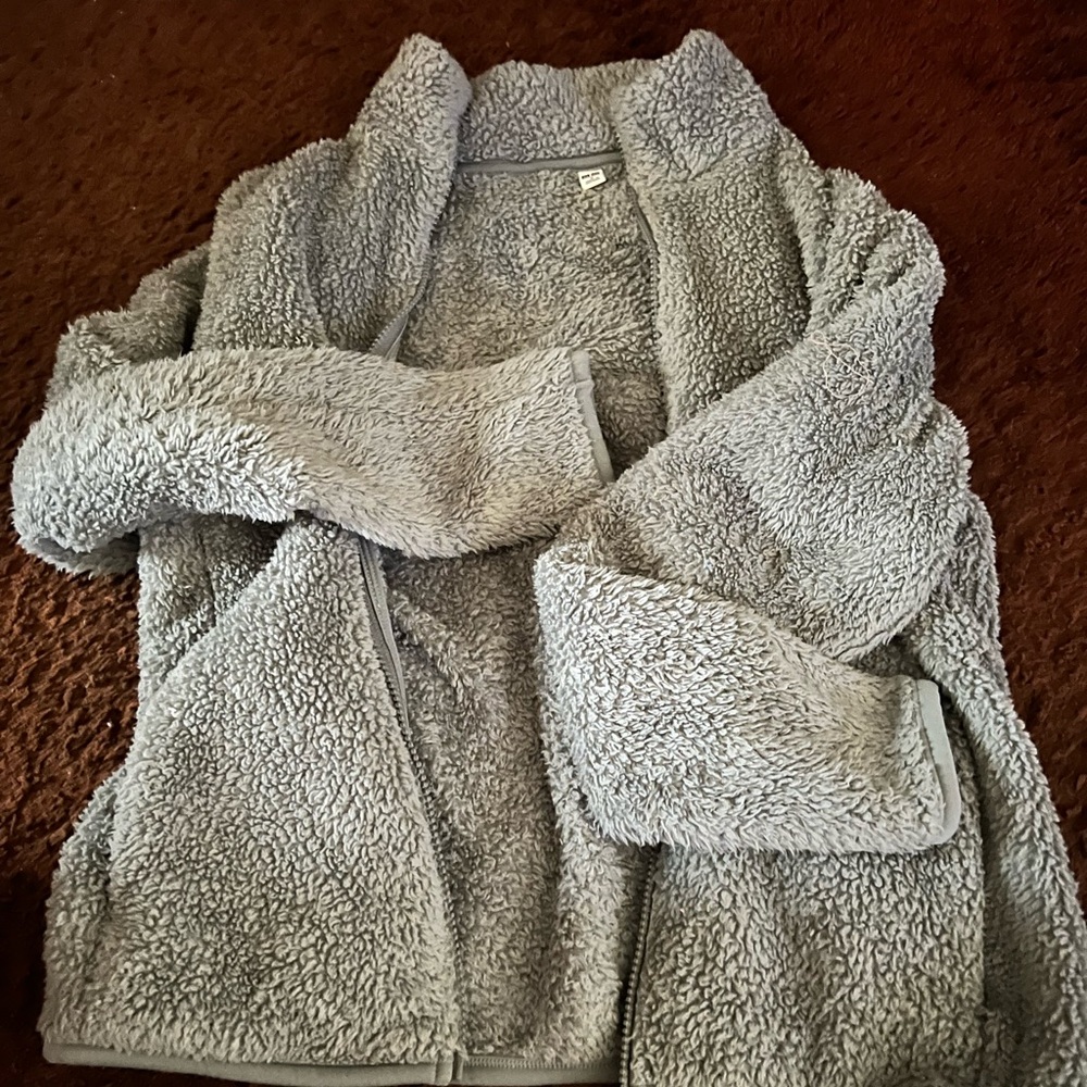 Uniqlo | Jackets & Coats | Uniqlo Xs Fuzzy Jacket |Small| Turquoise